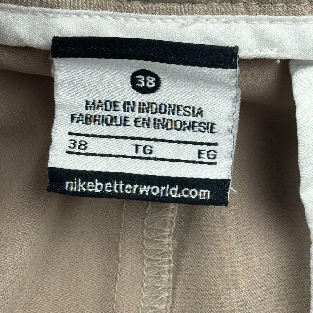 Nike Pants Mens 38 Brown Khaki Chino‎ Coach Training Performance Lightweight
